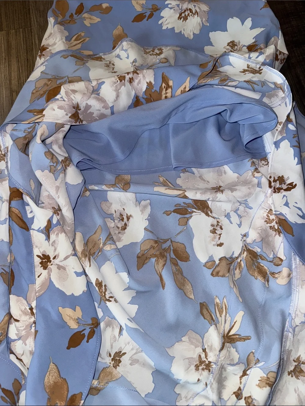 NEW Abercrombie & Fitch Ruffle Asymmetrical Maxi Dress XS Blue Floral fairy